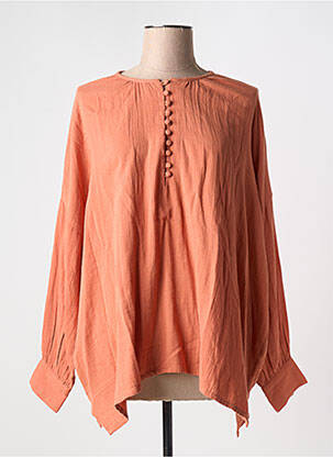 Blouse col rond manches longues orange NOTSHY femme