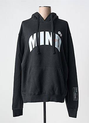 Sweat-shirt à capuche stretch manches longues noir NEWTONE femme