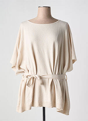 Pull tunique manches 3/4 manches 3/4 beige DIEGA femme