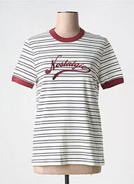 T-shirt stretch manches courtes beige MAISON LABICHE femme