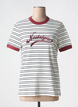 T-shirt stretch manches courtes beige MAISON LABICHE femme