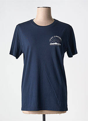 T-shirt sérigraphie manches courtes bleu BL'KER femme