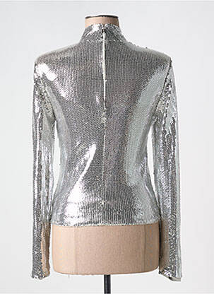 Top stretch manches longues argent ROTATE femme