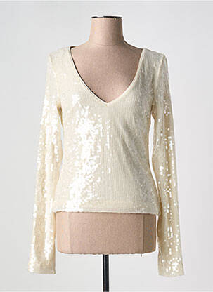 Top coupe fluide manches longues beige ROTATE femme
