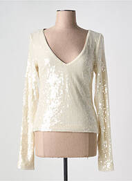 Top coupe fluide manches longues beige ROTATE femme