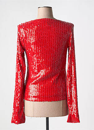 Top coupe fluide manches longues rouge ROTATE femme