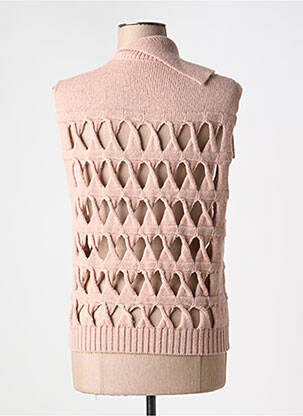 Pull col roulé stretch sans manche rose PHISIQUE DU ROLE femme