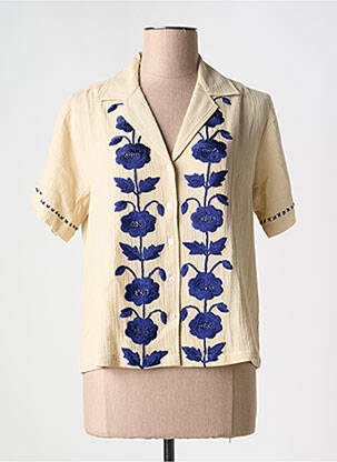 Chemisier coupe cintrée manches courtes beige ANTIK BATIK femme