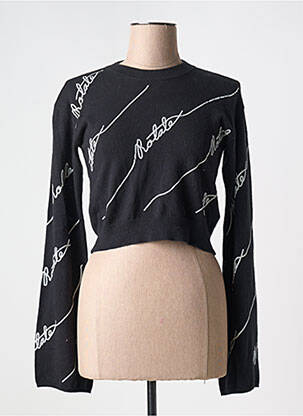 Pull stretch manches longues noir ROTATE femme
