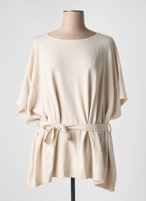 Pull tunique manches 3/4 manches 3/4 beige DIEGA femme
