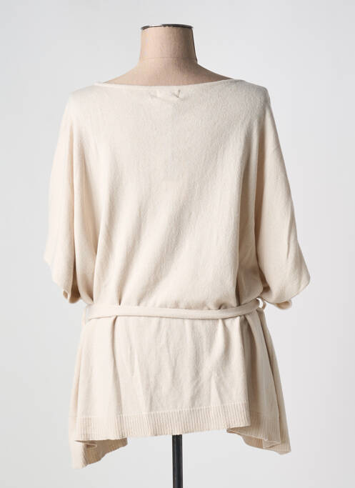Pull tunique manches 3/4 manches 3/4 beige DIEGA femme