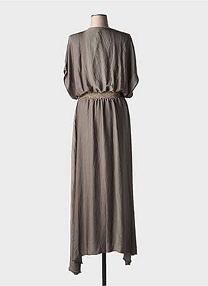 Robe longue manches courtes manches courtes vert BELIZA femme