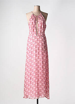 Robe longue imprimé fantaisie sans manche rose ANTIK BATIK femme