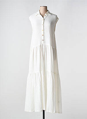 Robe longue coupe évasée sans manche beige SAINT JACQUES femme