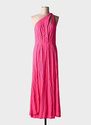 Robe mi-longue tissage crêpe sans manche rose KARMA KOMA femme