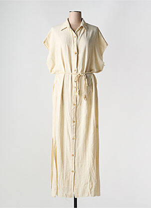 Robe longue manches courtes manches courtes beige MAISON SAINT JULIEN femme
