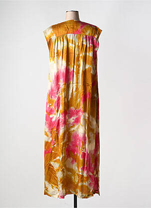 Robe longue manches courtes manches courtes jaune CHLOÉ STORA femme