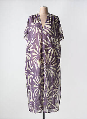 Tunique manches courtes légère et transparente violet DIEGA femme