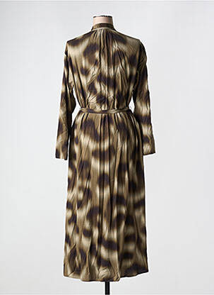 Robe longue manches longues manches longues marron DIEGA femme