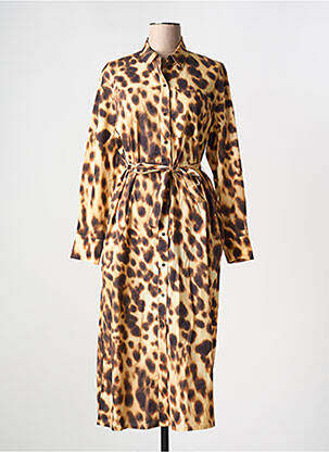Robe mi-longue manches longues manches longues beige CHLOÉ STORA femme