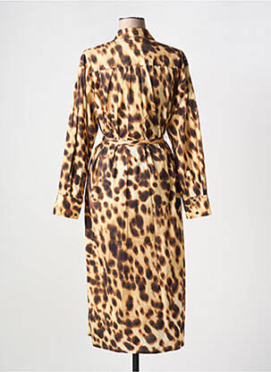 Robe mi-longue manches longues manches longues beige CHLOÉ STORA femme