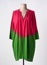 Robe courte coupe fluide manches longues rose LOVE AND LET DYE femme