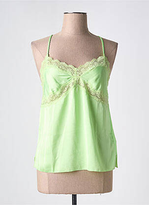 Top/caraco tissage satiné vert LOVE STORIES femme