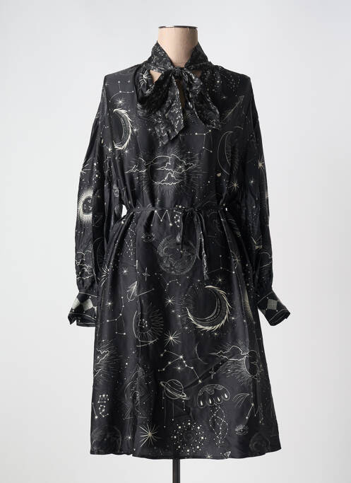 Robe mi-longue noir ME369 pour femme