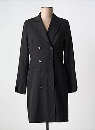 Robe mi-longue manches longues manches longues noir HANA SAN femme