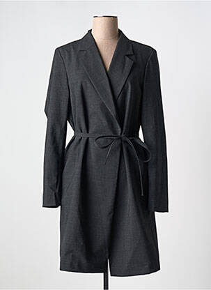 Manteau long coupe cintrée sans capuche gris PENN & INK N.Y femme