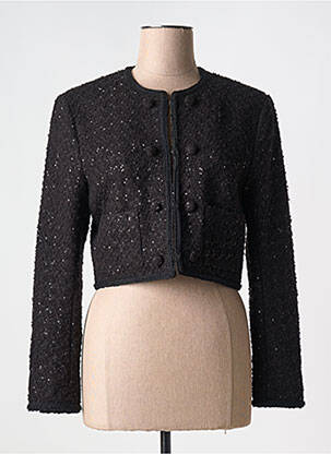 Veste chic col rond noir ROTATE femme