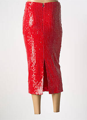 Jupe mi-longue taille normale rouge ROTATE femme