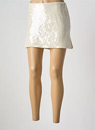 Jupe courte coupe droite blanc ROTATE femme