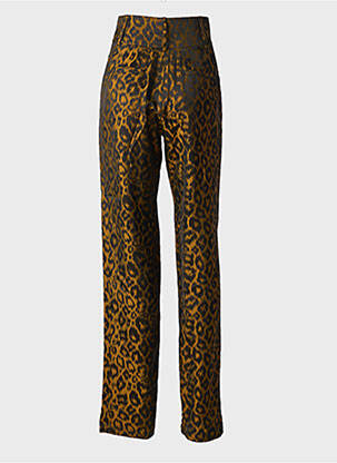 Pantalon droit tissage popeline taille haute marron HEIMSTONE femme