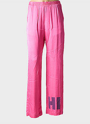 Pantalon droit tissage popeline taille normale rose LIV BERGEN femme