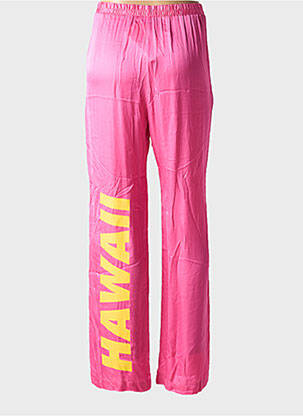 Pantalon droit tissage popeline taille normale rose LIV BERGEN femme