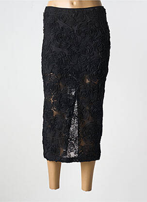 Jupe longue fermeture zippée au dos noir ROTATE femme