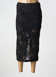 Jupe longue fermeture zippée au dos noir ROTATE femme