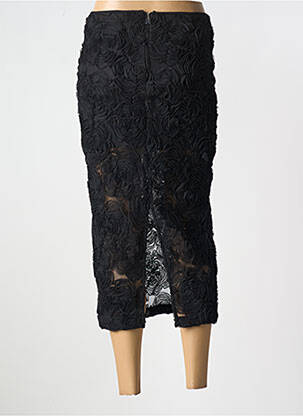 Jupe longue fermeture zippée au dos noir ROTATE femme