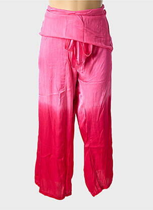 Pantalon large tissage popeline taille normale rose LOVE AND LET DYE femme