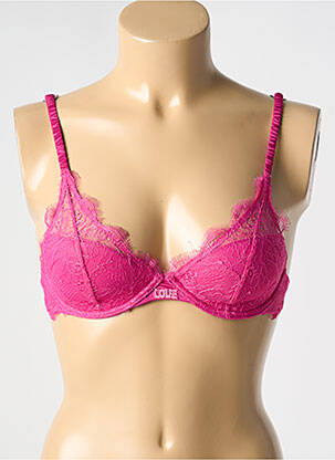 Soutien-gorge tissage dentelle haut soutien-gorge moulé rose LOVE STORIES femme