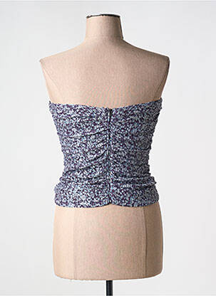 Top imprimé fantaisie sans manche bleu ROTATE femme