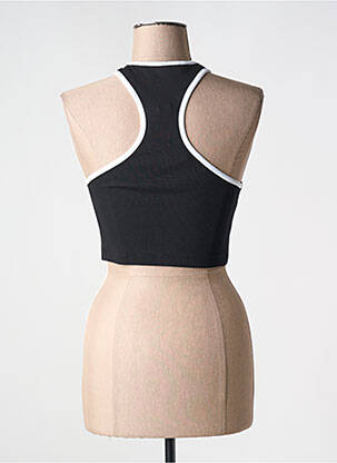 Top coupe cintrée sans manche noir ROTATE femme