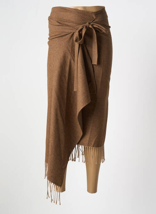 Jupe longue taille normale marron DIEGA femme