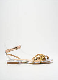 Sandales/nu pieds chiquet talon plat jusqu'à 3cm argent CRÉATIS femme