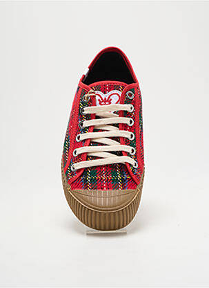 Baskets bout rond talon plat jusqu'à 3cm rouge ARNACOEUR femme