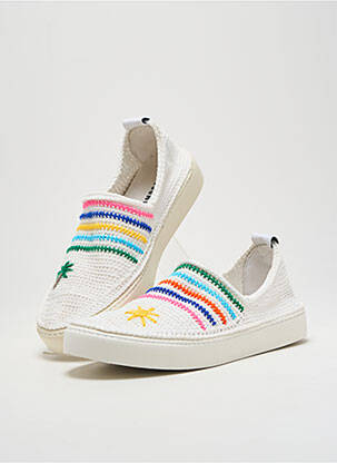 Slip ons bout rond talon plat jusqu'à 3cm blanc AMROSE femme