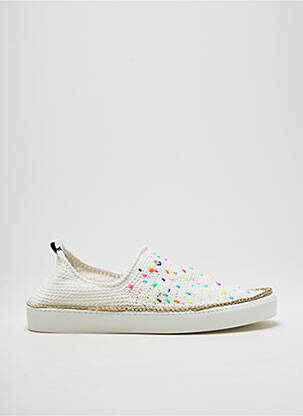 Slip ons tissage satiné talon plat jusqu'à 3cm blanc AMROSE femme