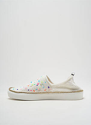 Slip ons tissage satiné talon plat jusqu'à 3cm blanc AMROSE femme