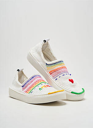 Slip ons bout rond talon plat jusqu'à 3cm blanc AMROSE femme